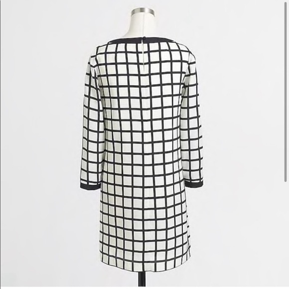 J.Crew Factory Black White Windowpane Shift Dress Size 8 NWT - Picture 2 of 9